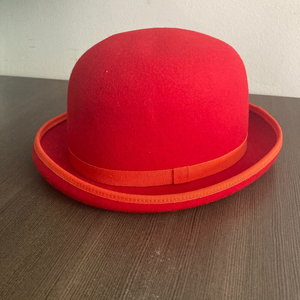 Antoine & Lili Red Felt Peruvian Bowler Hat